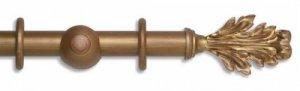 SOLID WOOD OAK LEAF CURTAIN POLE